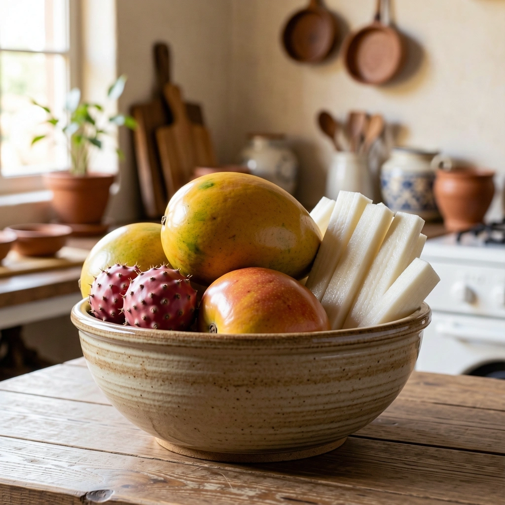 Variedad de vegetales y frutas frescas